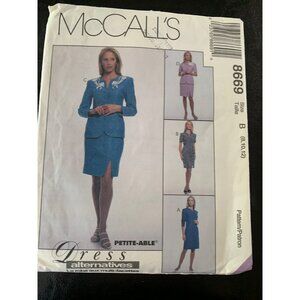 McCall's Misses Dress Coat Skirt Sewing Pattern Sz  8 - 12 8669 - Uncut